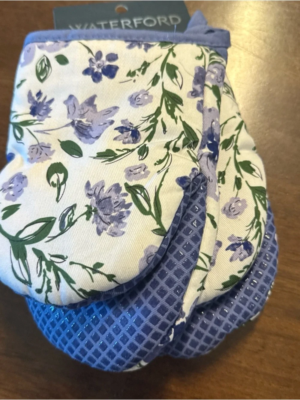 Waterford Purple Floral Quilted Oven Mitts